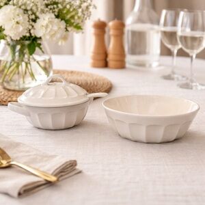 Boxwood by Ralph Lauren Italy Ceramic White Tureen Lid Ladle Large Serving Bowl